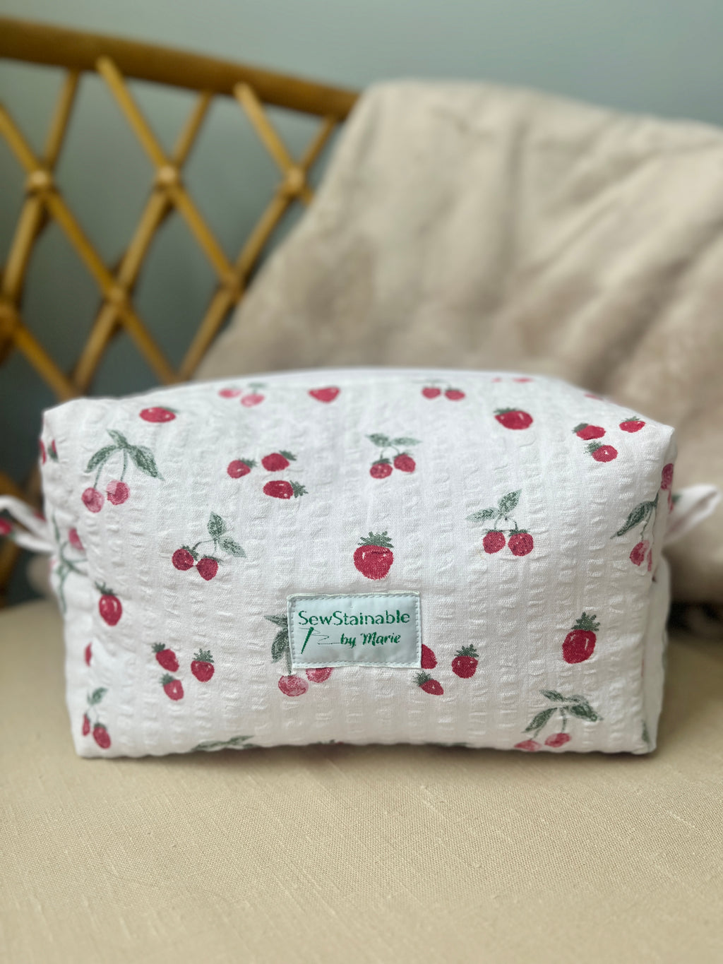 Makeup Bag Yellow Corduroy