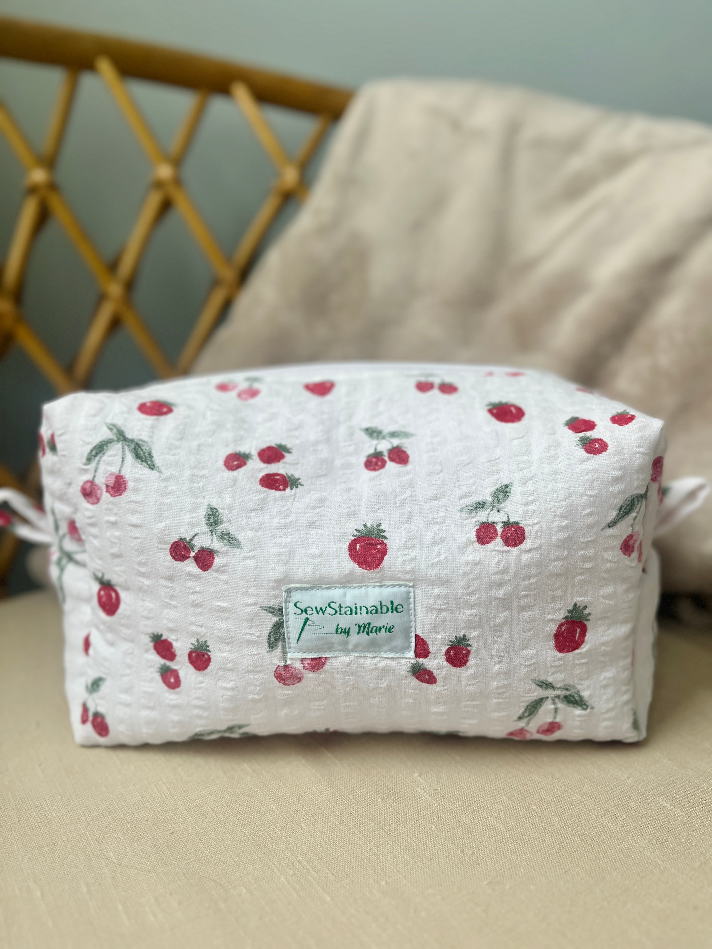Makeup Bag Yellow Corduroy
