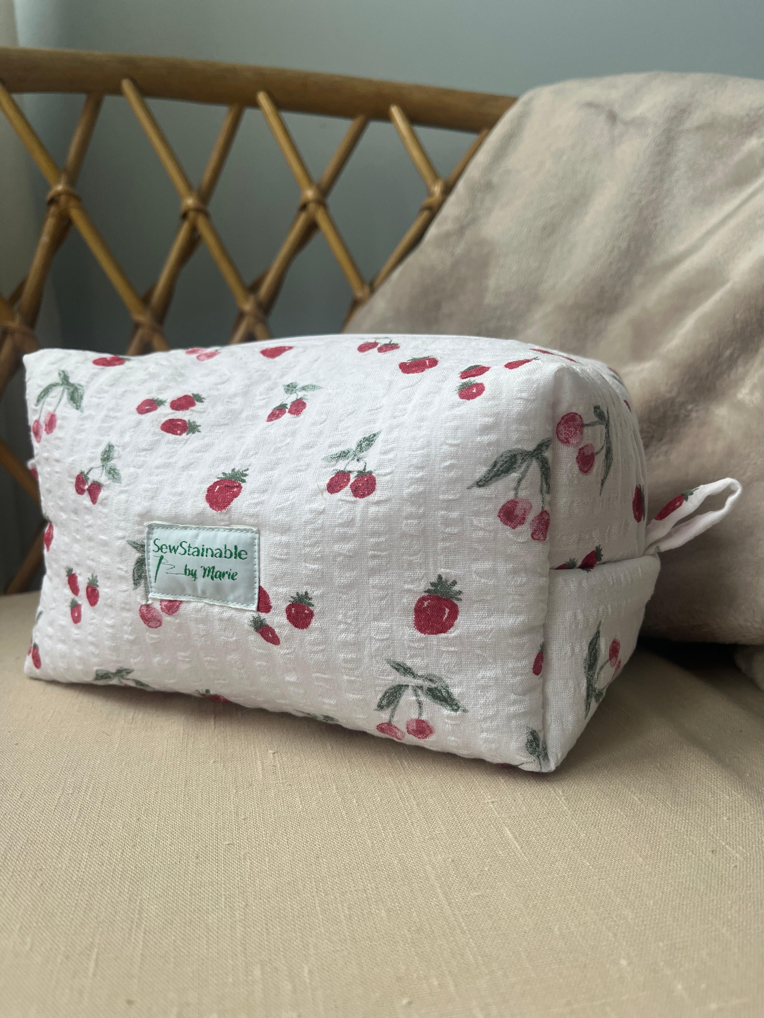 Makeup Bag Yellow Corduroy