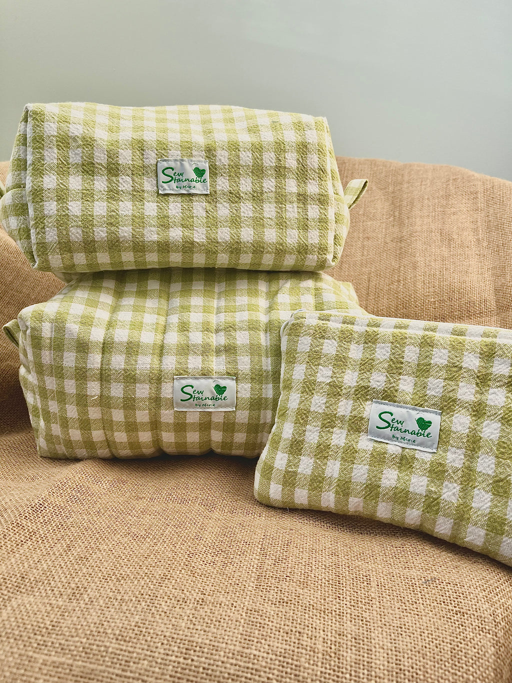 Necessär Green Gingham